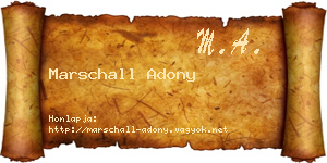 Marschall Adony névjegykártya